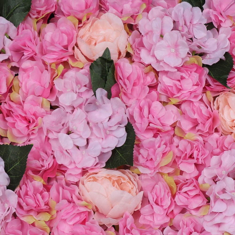 6PCS DIY Rose Artificial Flower Wall Panel Wedding Party Wall Backdrop Decor