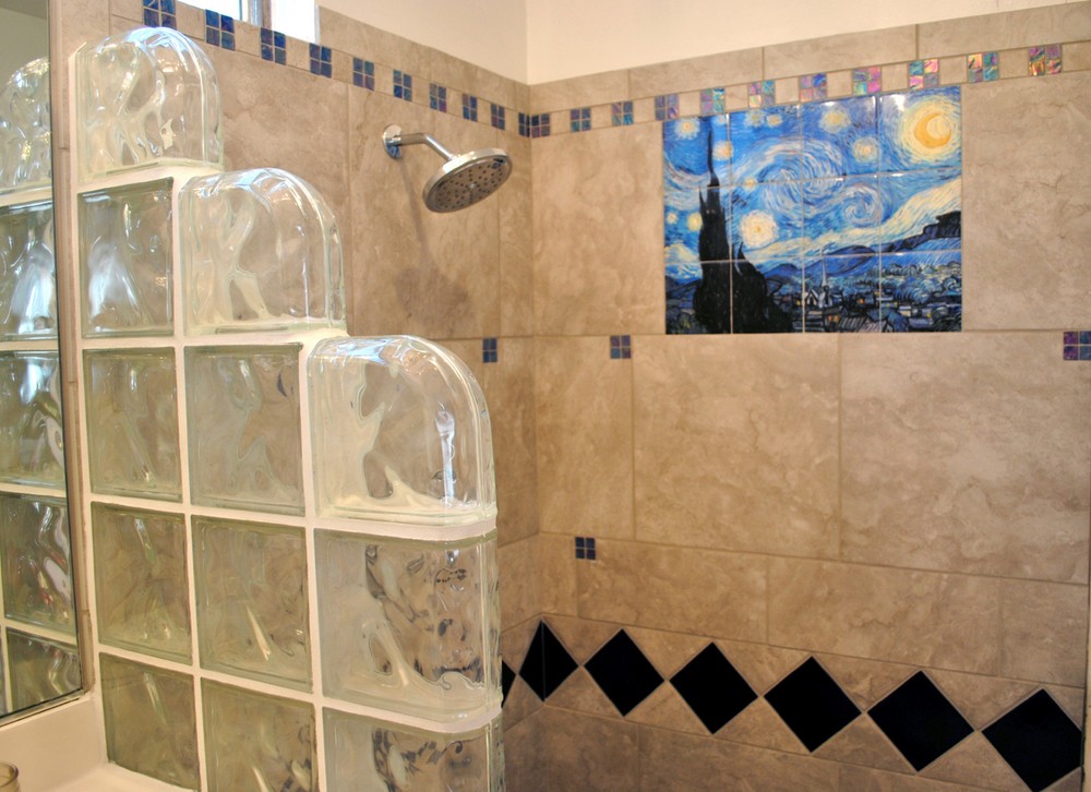Vincent van Gogh Starry Night Ceramic Mural Backsplash Bath Tile #2186