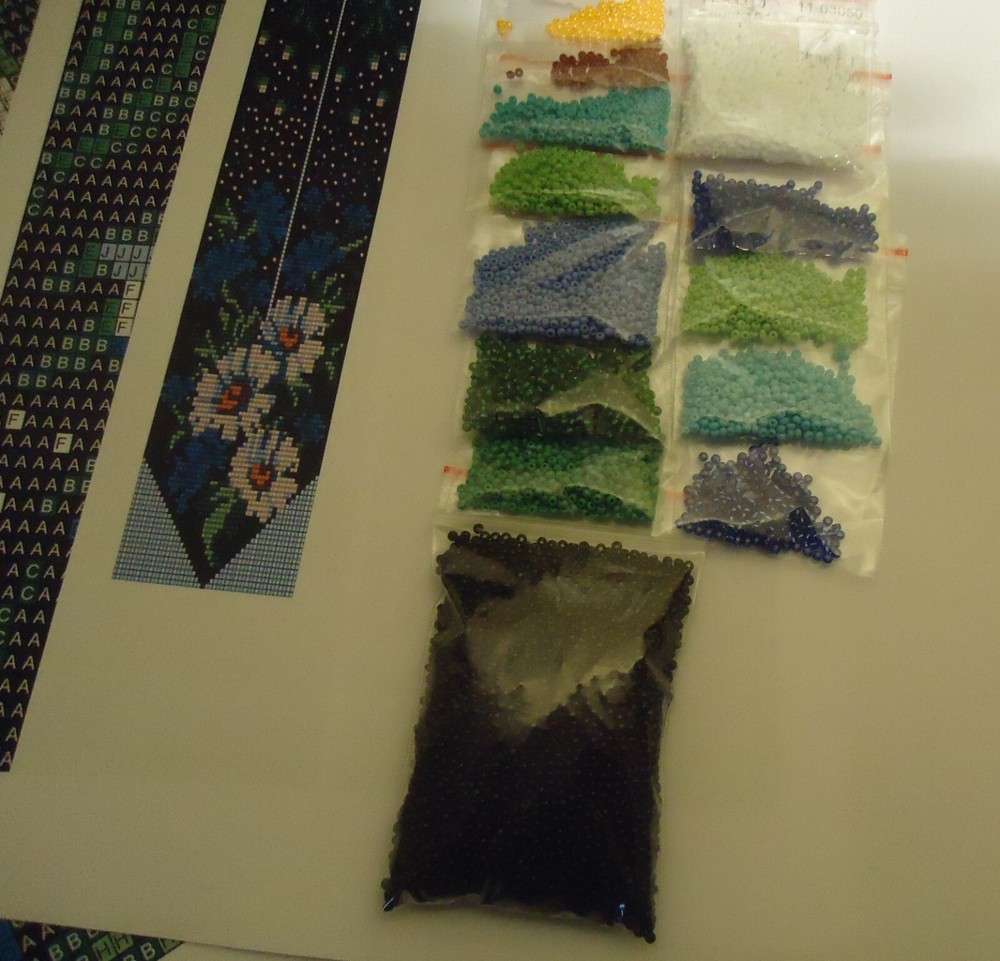 Kit for making a necklace gerdan. Beading Loom Pattern. #K6a
