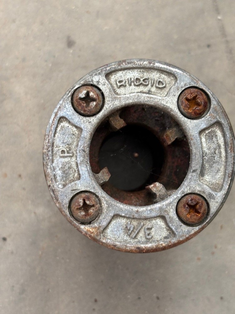 Ridgid Pipe Threader Die Holder With Handle & 3/4 Die Used