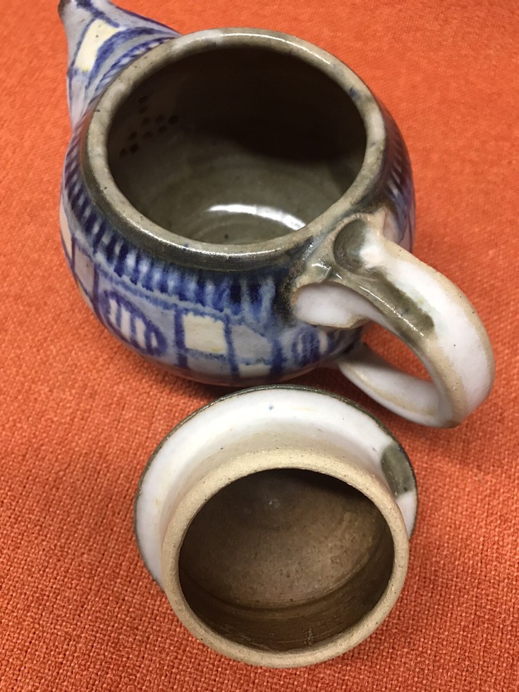 Mid Century Studio Pottery Ceramic Tea Pot Signed