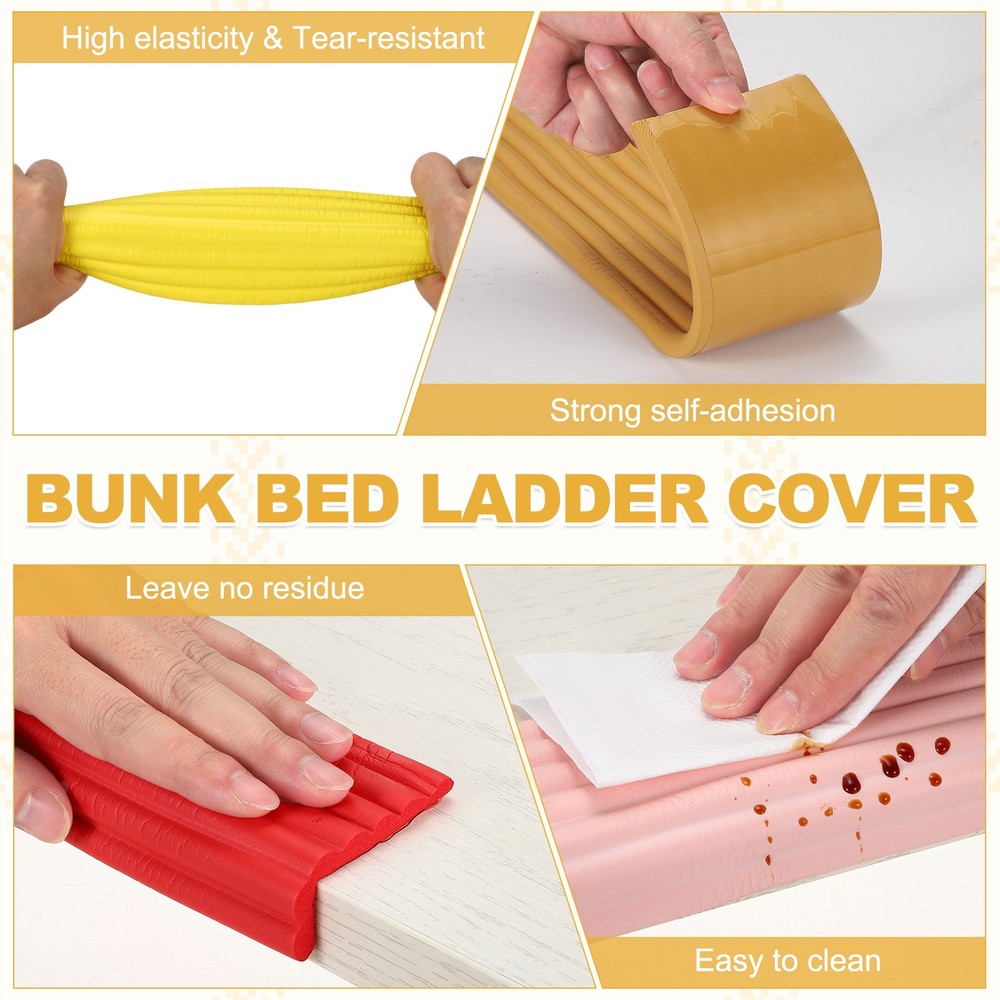 Bunk Bed Ladder Pad, (2m/6.5 Ft, Brown)(1 Pcs), Bunk Bed Step Foam Padding