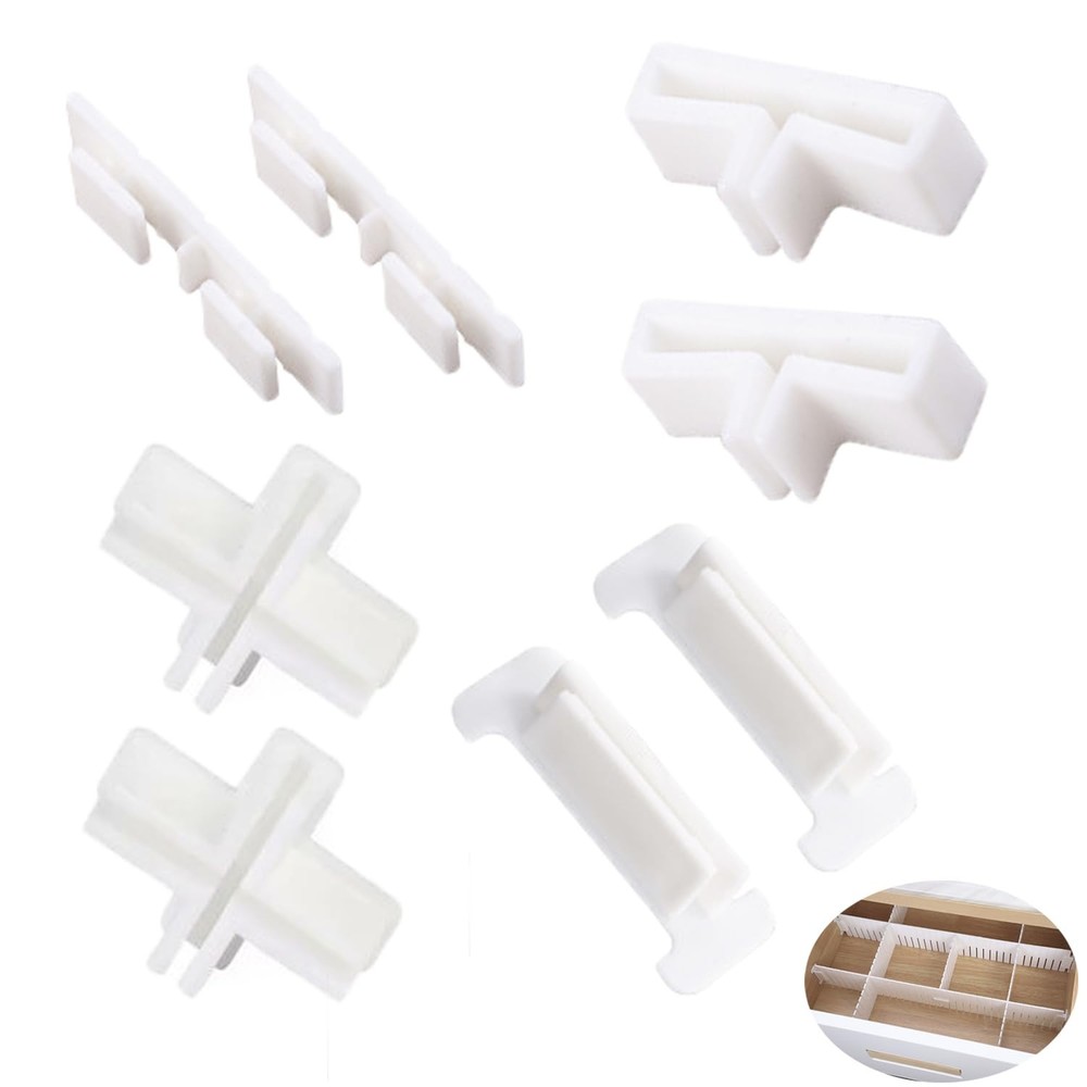 22 Pack Drawer Divider Clips Holder Plastic Mount Fixing Buckle Corner Angle ...