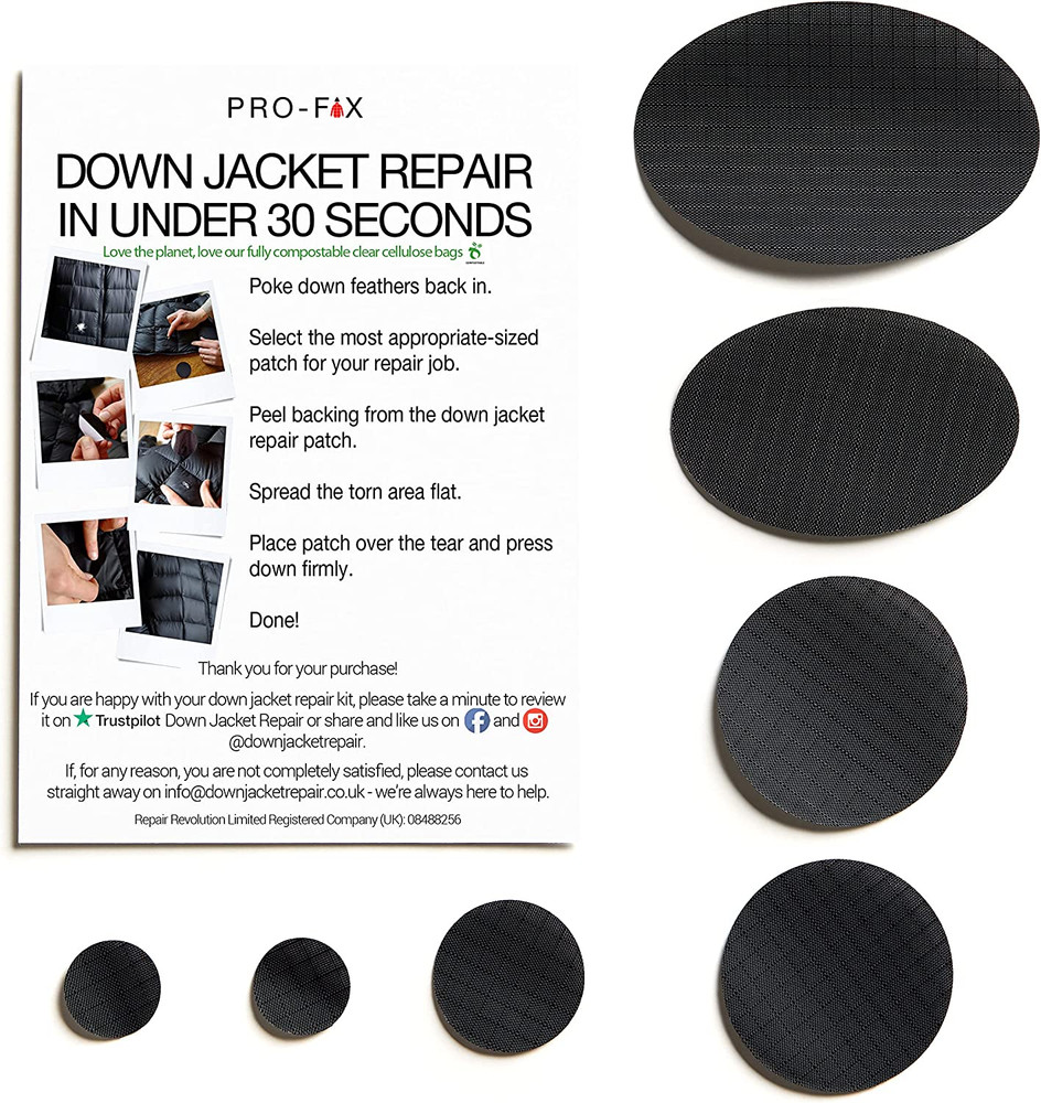Self-Adhesive Waterproof Repair Patch Kit - 30-Second Fix for down Jackets, Tent