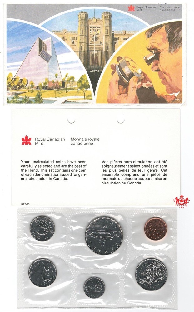 1981 Canada Proof Like Set - Double Date 5 Cents -