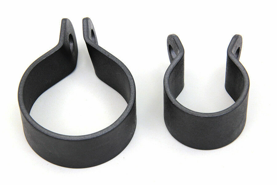 Front Exhaust Parkerized Clamp Set for Harley Davidson by V-Twin