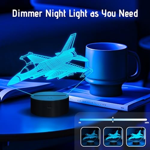 Warplane Night Lights,Kids Airplane 3D Night Light Bedside Lamp WARPLANE