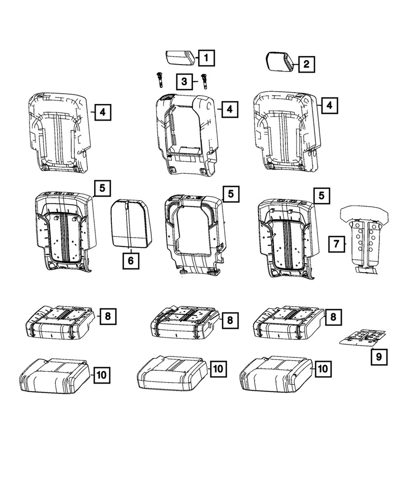 Genuine Mopar Second Row Headrest 6TL491D4AH