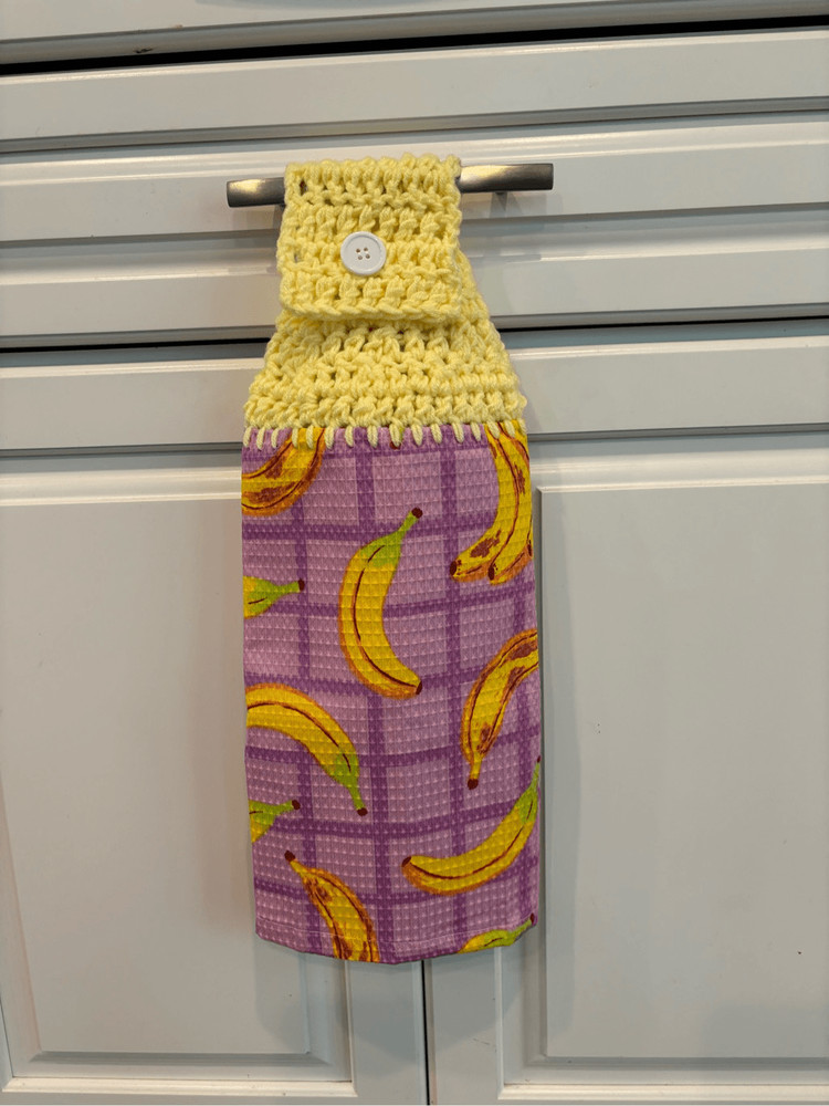 Crochet Top Kitchen Towel- Bananas
