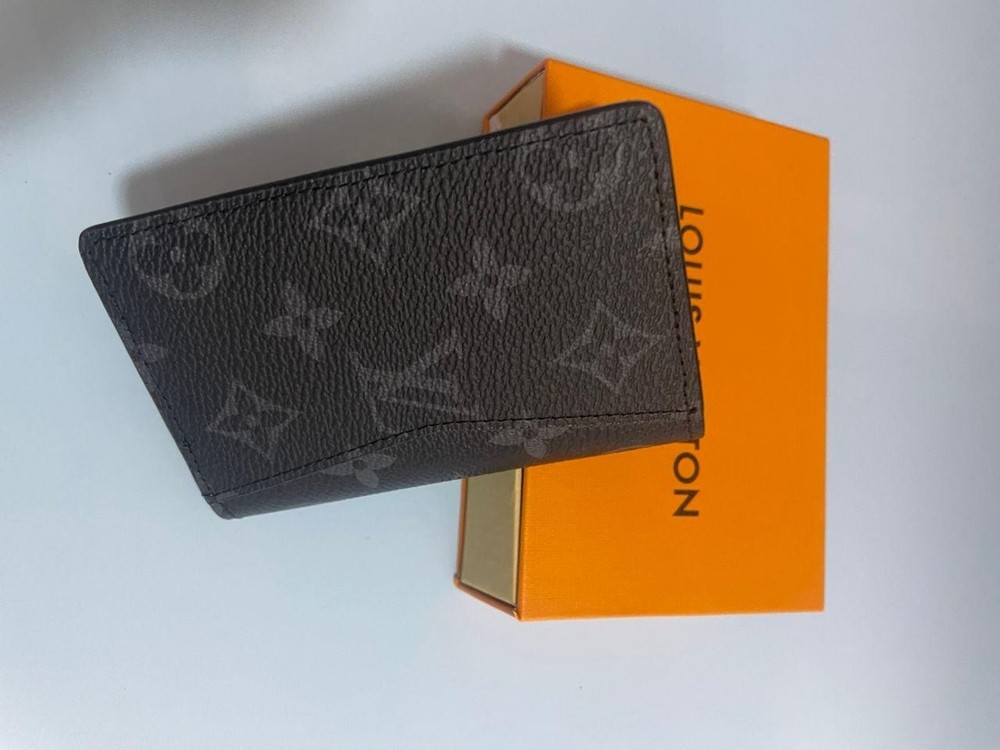LV Louis Vuitton Pocket Organizer Monogram Eclipse Black