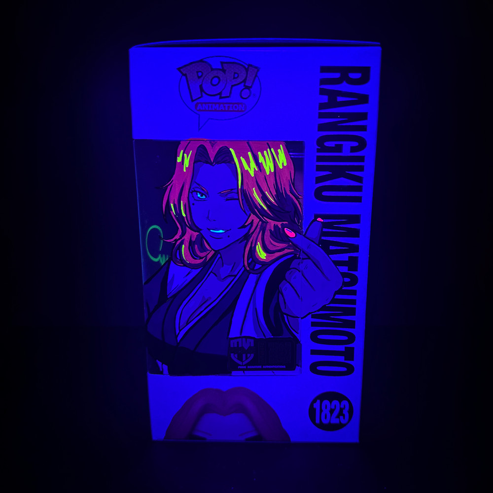 Funko Pop! Bleach - Rangiku #1823 Signed - Custom Box Art [GITD] + Soft Protect