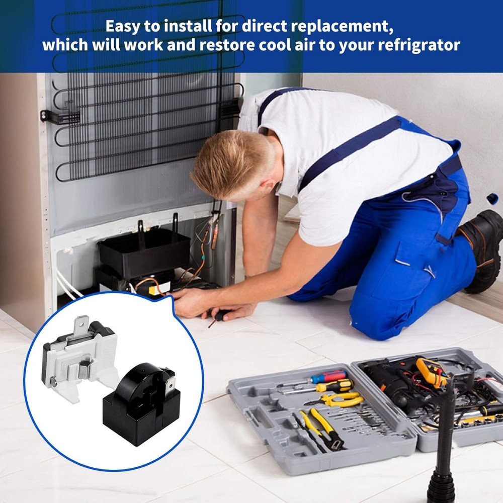 Refrigerator Compressor Starter Kit 1 Pin 4.7 Ohm With Overload Protector Relay