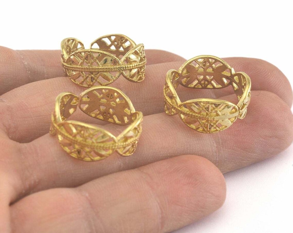 Adjustable Ring Raw brass (17mm 7US inner size - Adjustable ) OZ3438