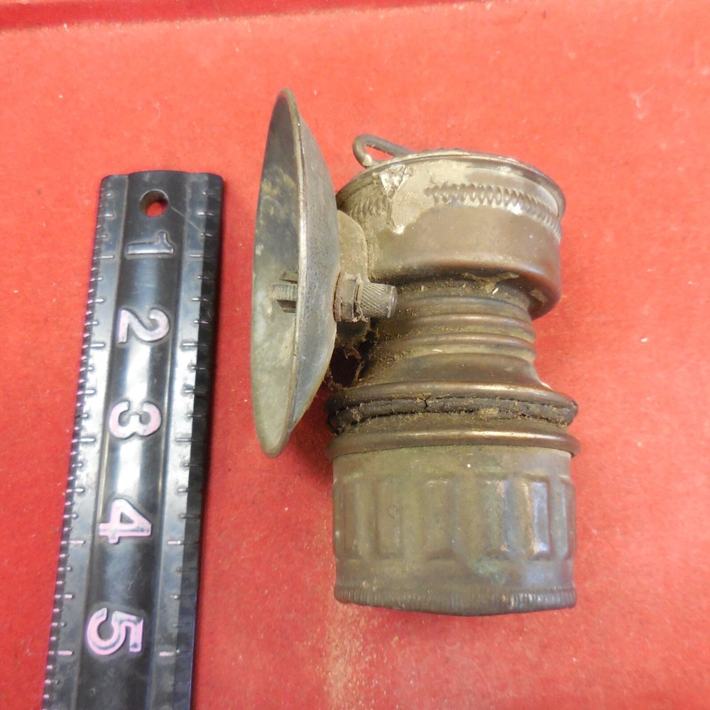 GUY'S DROPPER VINTAGE CARBIDE MINERS LAMP BRASS-missing hook