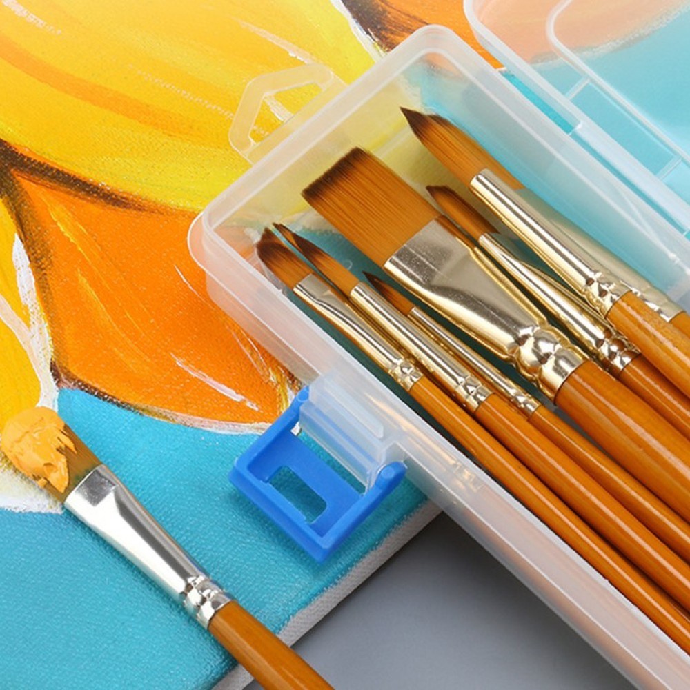White Plastic Storage Box for Artists Keep Your Brushes for Easy Access