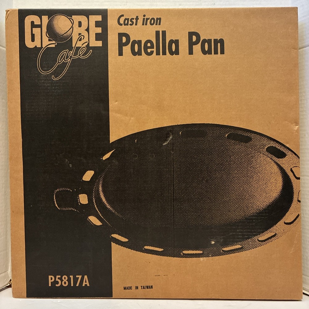 New/Open Box*Globe Cafe Cast Iron Paella Pan*P5817A