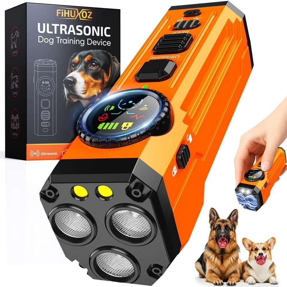 Anti Barking Device for Dogs with Smart Display, 3X Sonic Emitters Dog Bark D...