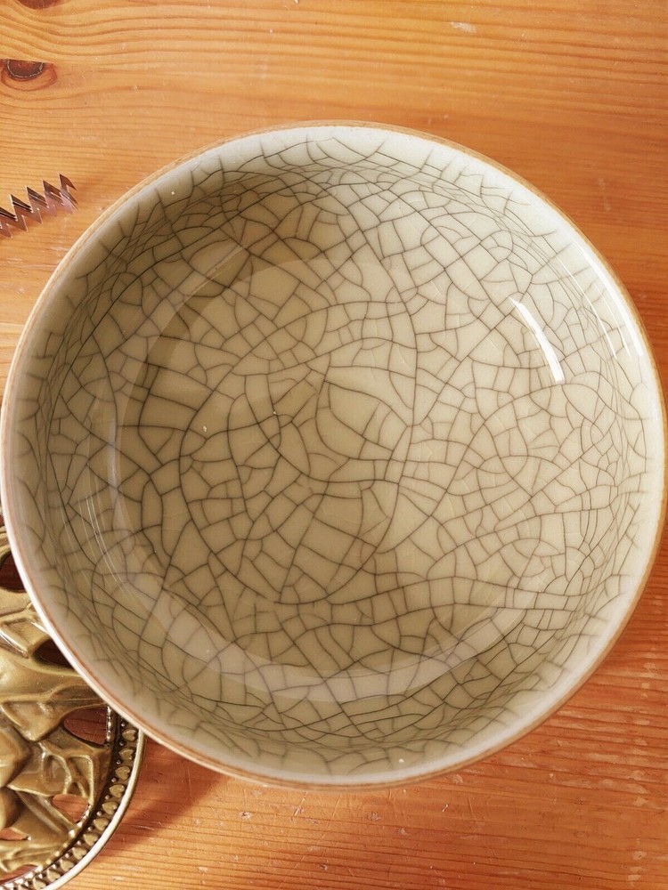 大号陶瓷香炉, 龙泉青瓷 哥窑米黄铁线 B, 精美实用, 开口13厘米, 配盖子/葫芦香插/香架 Incense Burners