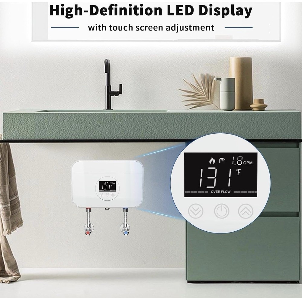 Tankless Water Heater Electric,110V 5500W under Sink Instant Water Heater with D