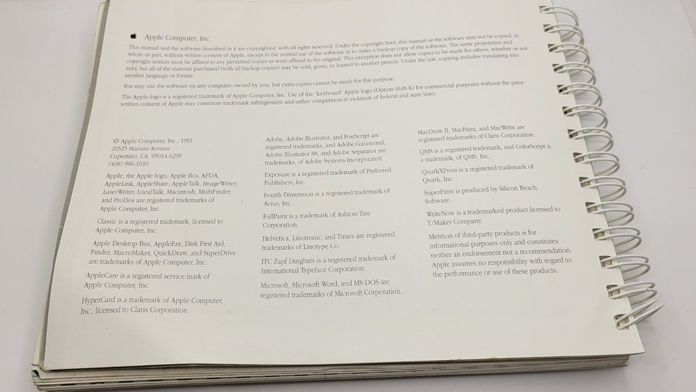 Vintage 1991 Macintosh LC User's Guide Spiral Bound Desktop Mac Computer