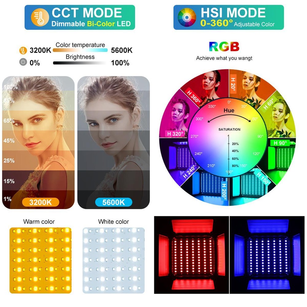 GVM 800D-RGB LED Studio Video Light