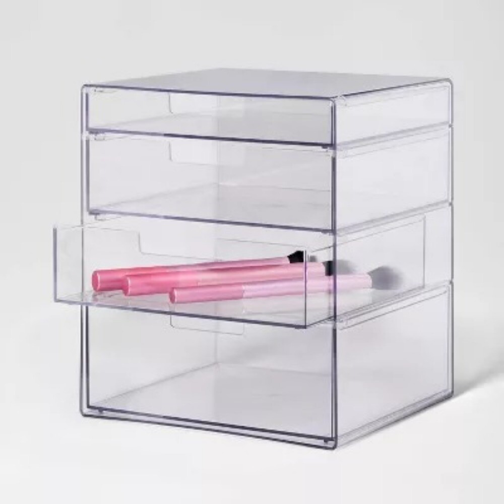 4 Drawer Stackable Countertop Organizer: Bathroom & Makeup Organizer, 8.02"