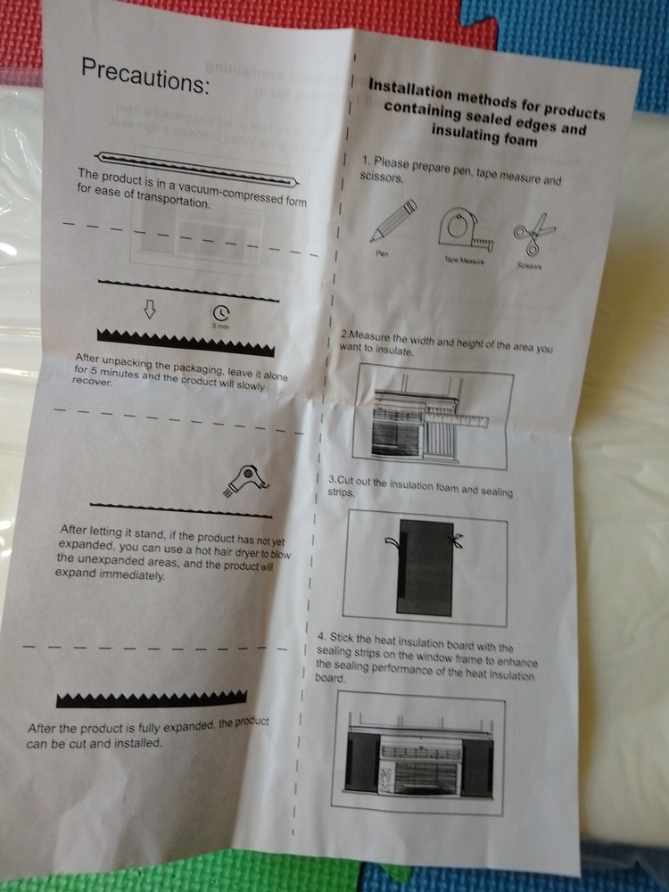 AC Insulation Side Foam Panels for Windows. See Description!