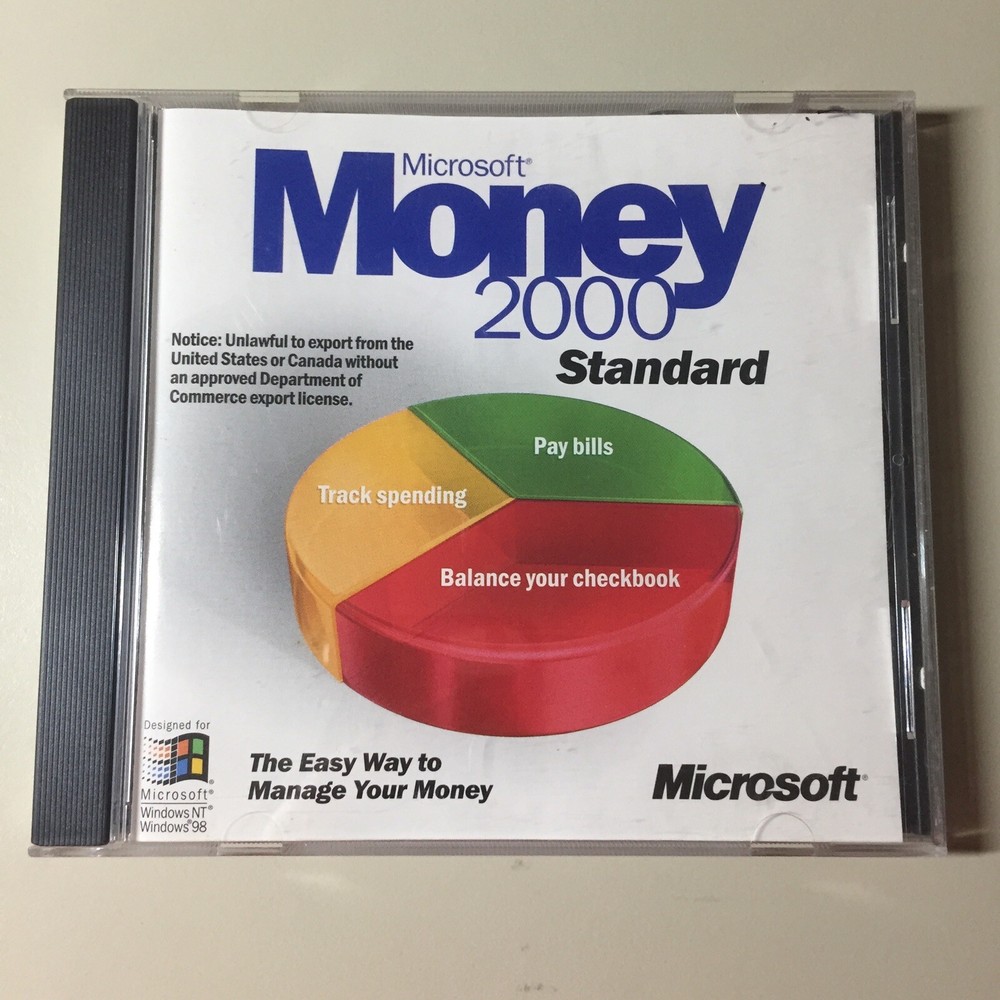 Vintage Microsoft WINDOWS 98/NT MONEY 2000 Standard CD