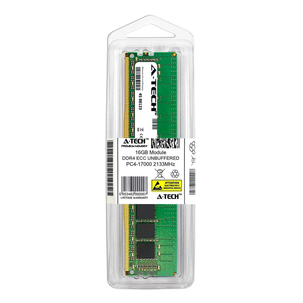 16GB DDR4 PC4-17000E ECC UDIMM (HP 805671-B21 Equivalent) Server Memory RAM