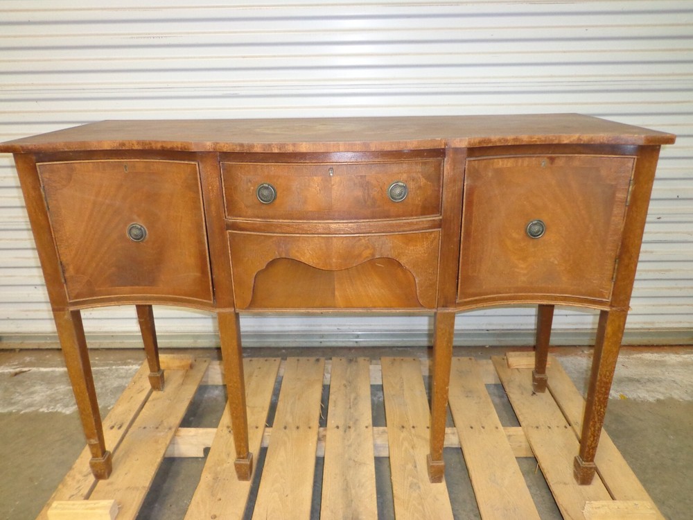 Vintage Antique Hepplewhite Cabinet Sideboard Buffet Bow Front