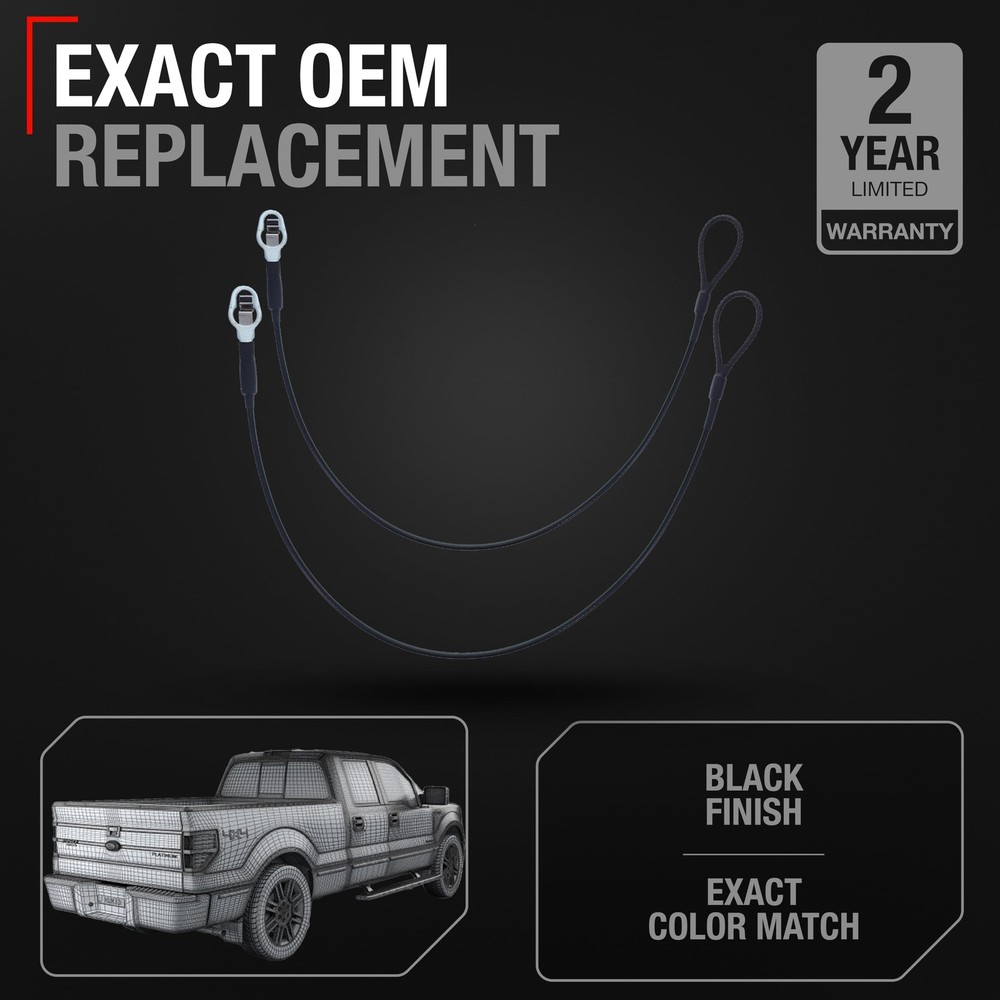 T1A Tailgate Cable Replacement Set- Rear Left & Right Side - Compatible with ...