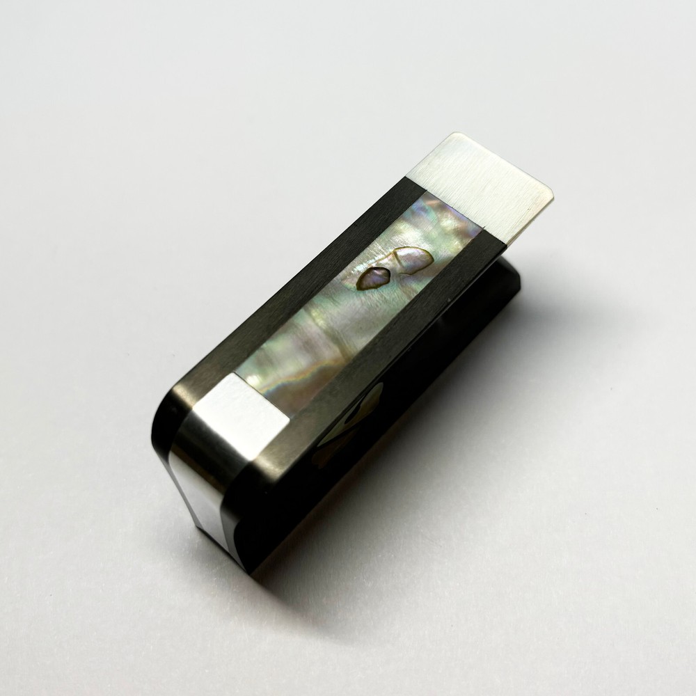4/4 Cello Bow Ebony Frog Abalone Inlaid Silver Fitting Frog Button