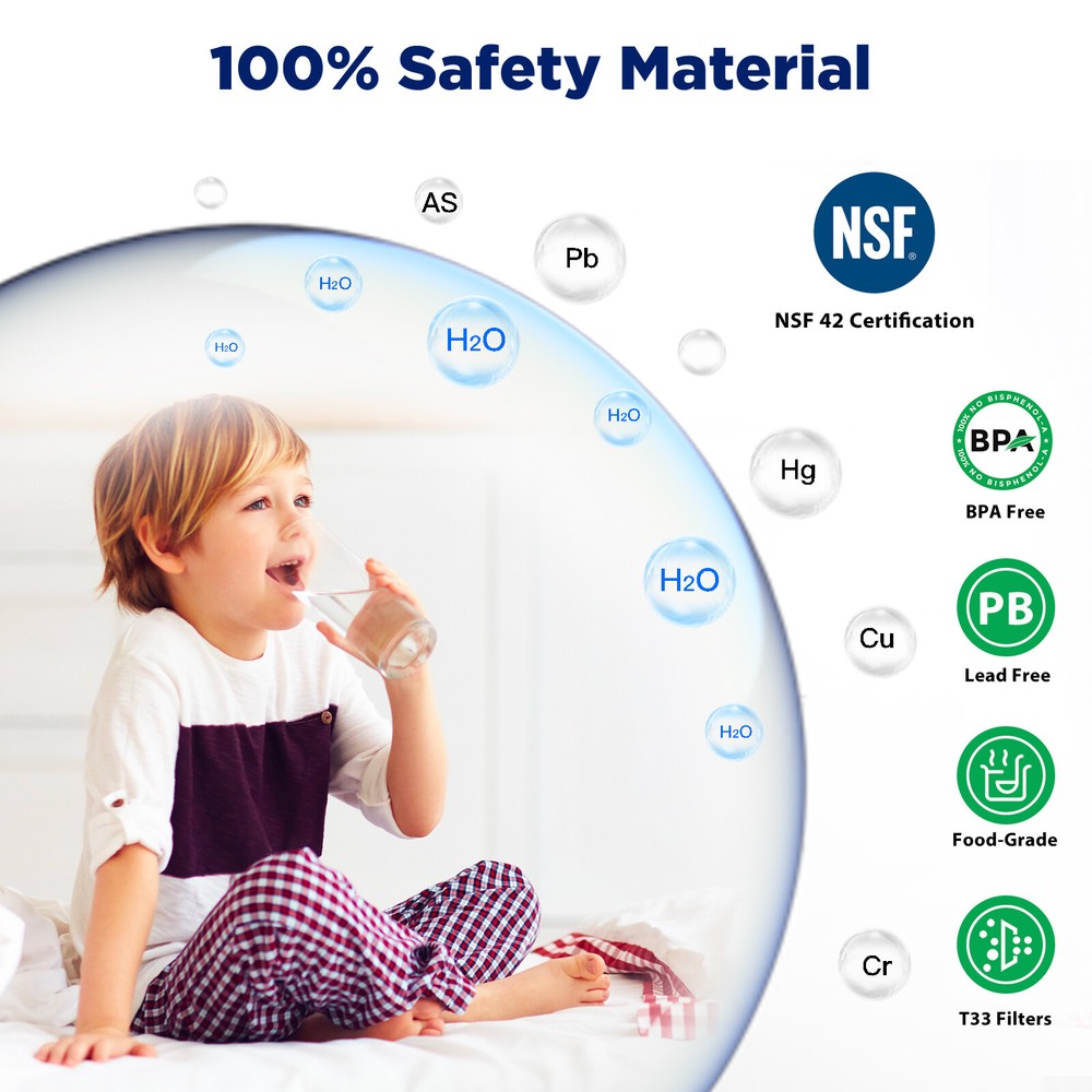 3 Pack Post Carbon Inline Water Filter Quick Connect 1/4" QC Fridge Ice-maker