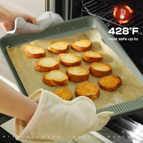 8-Piece Nonstick Bakeware Set, Stackable Oven Pan Set Includes 8PCS Green