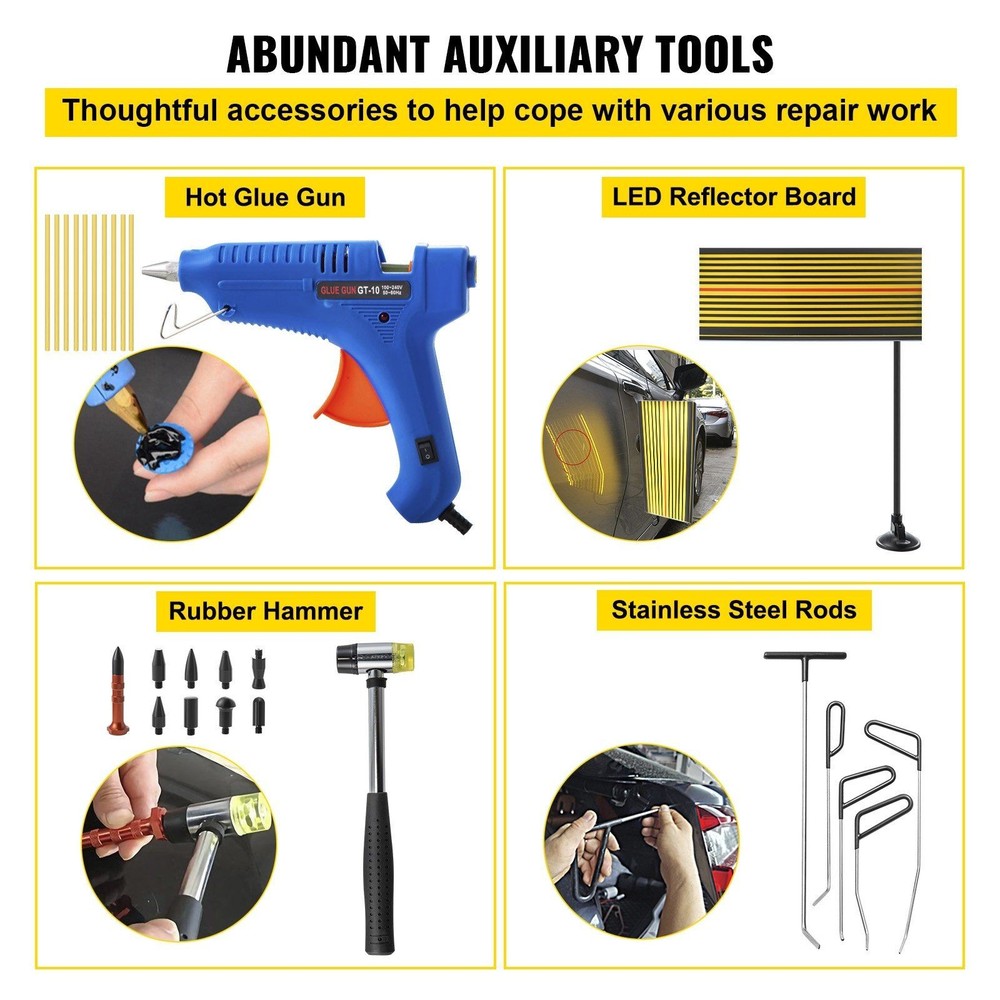 89PC Auto Dent Correction Kit with Heavy Duty Tools and Carrying Case