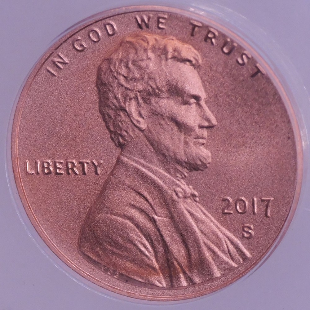 2017-S Lincoln Shield Cent Enhanced Finish - ANACS Enhanced Uncirculated 70