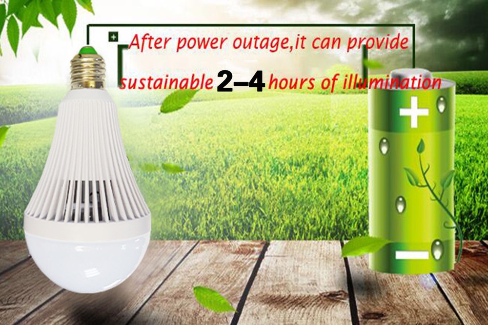LED E27 Energy Saving Rechargeable Intelligent Light Bulb Lamp Emergency Lights