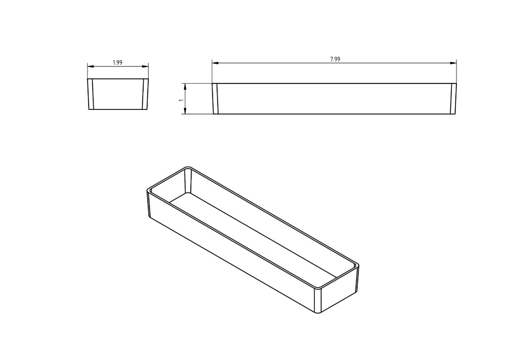 36pc 2x8" Drawer Organizer Bins Modular Storage Hardware Craft Toolbox