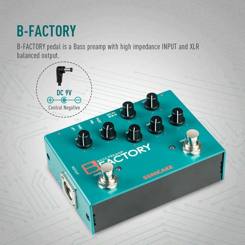 Analog Bass Pedal: Overdrive, Compression, EQ, Pristine Buffer Bypass