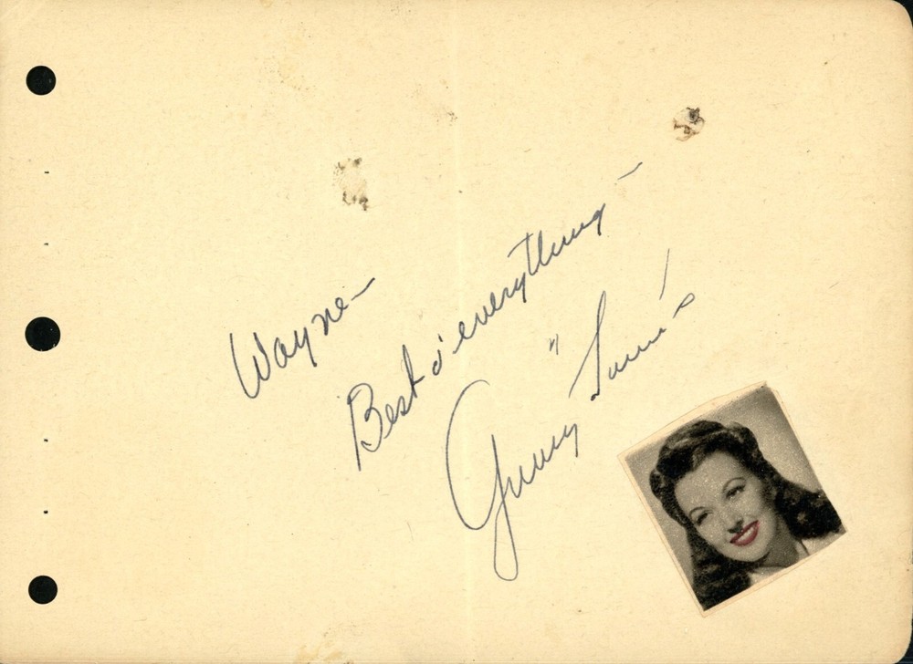 Vintage Ginny Simms Autograph