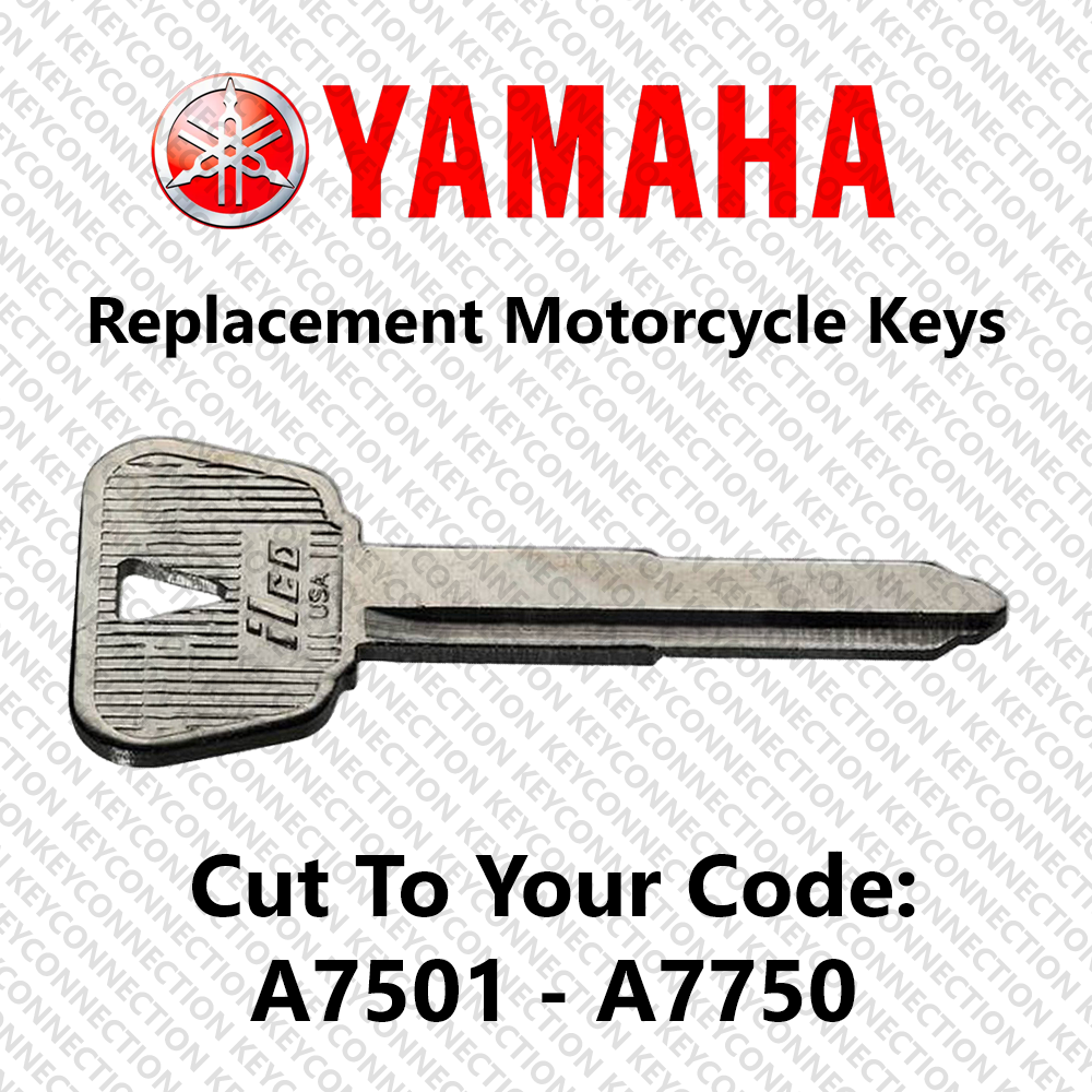 Yamaha Motorcycle keys Cut to Code replacement spare key for codes A7501-A750