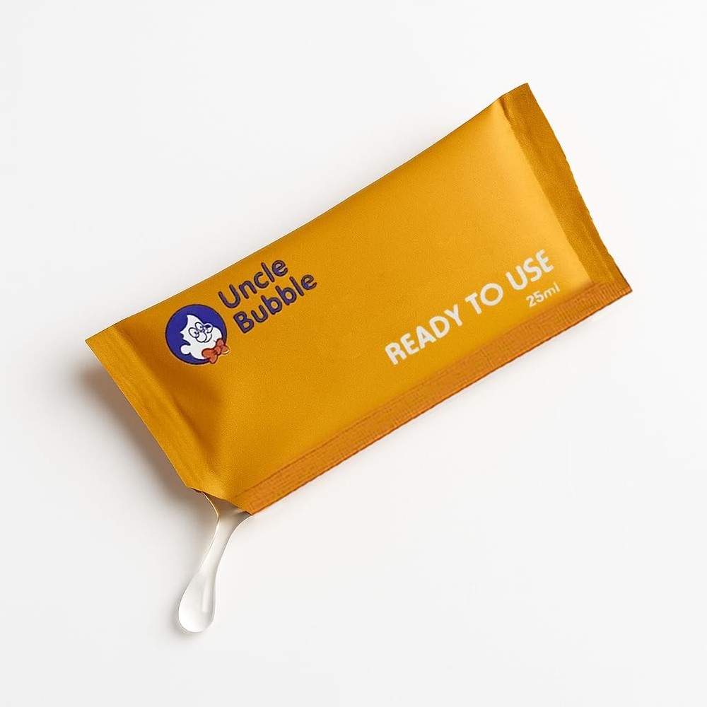 Uncle Bubble Ready-to-Use Solution Refill, 12 Pouches, for Transparent