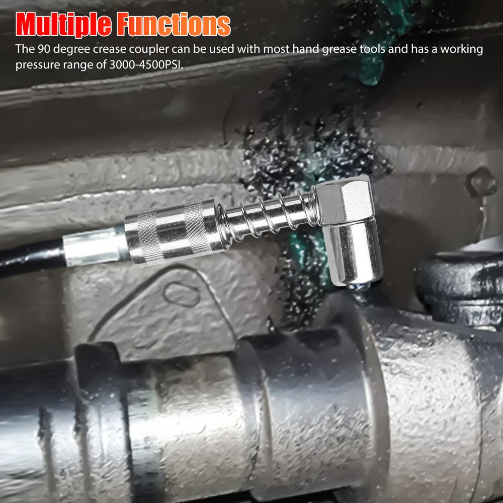 1PC Grease Nozzle Adapter Grease Gun- Accessory 90 Degree Grease Coupler Adapter