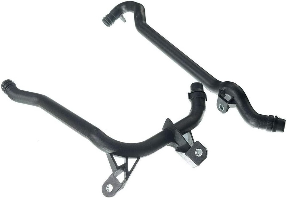 Set of 2 Engine Heater Inlet Pipe and Water Coolant with O-Rings Black