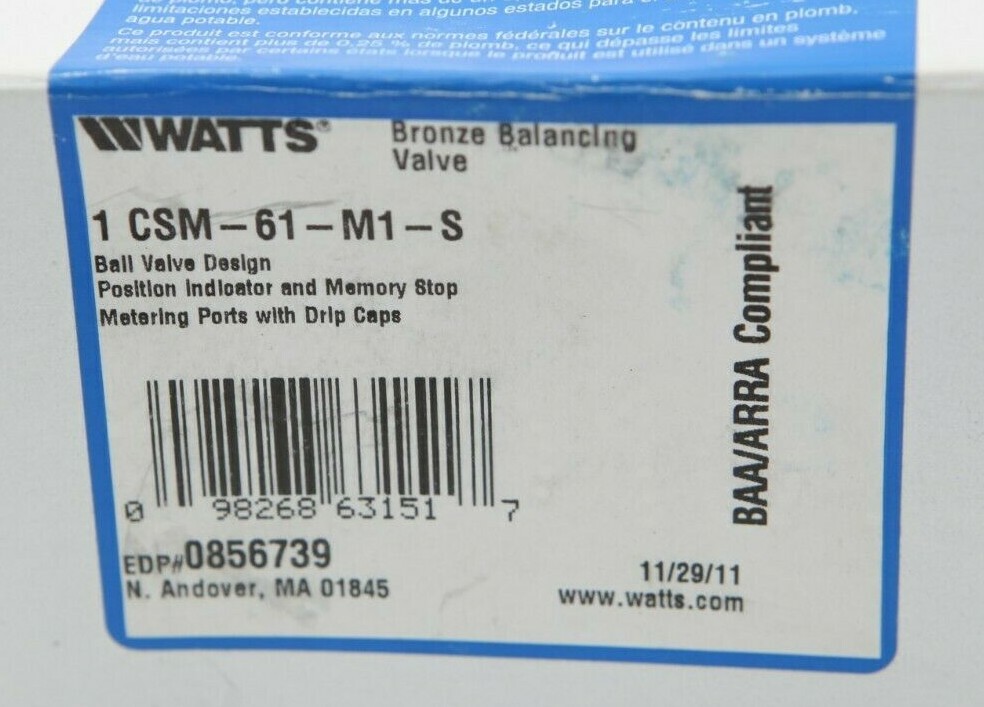 Watts Bronze Balancing Valve with Position Indicator 1" CSM-61-M1 0856739