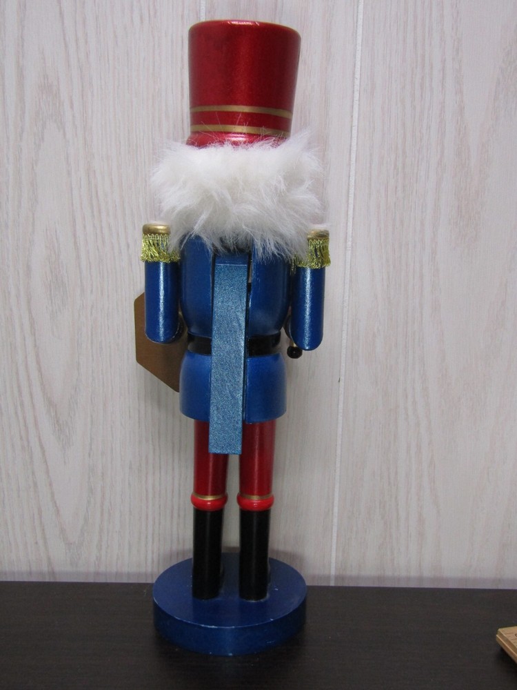 Nutcracker Wooden Soldier Guard with Sword & Shield Red Hat 14 in.