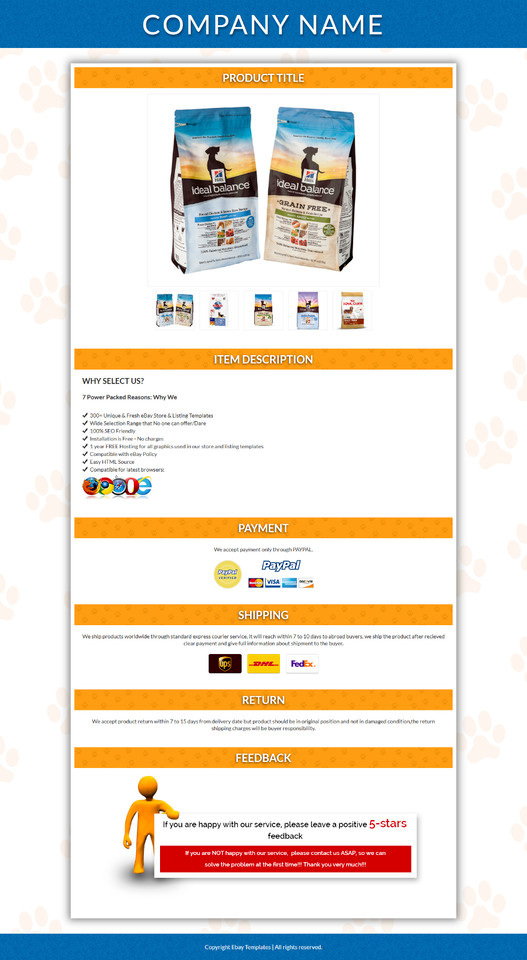 Template Listing eBay Mobile Responsive Design Professional 2025 HTTPS