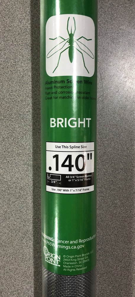 SCREENGUARD 36” x 84” Aluminum Bright Screen Mesh