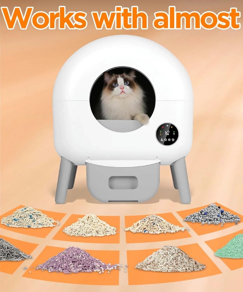 Self Cleaning Cat Litter Box, No Scooping Automatic Litter Box with APP Control