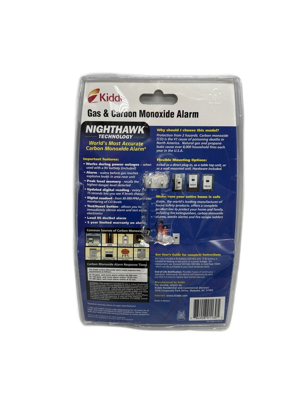 Kidde Carbon Monoxide & Gas Detector Plug-In (READ)